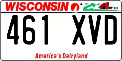WI license plate 461XVD