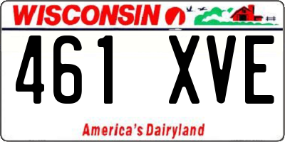 WI license plate 461XVE