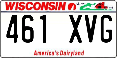 WI license plate 461XVG