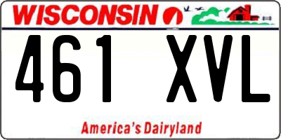 WI license plate 461XVL