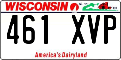 WI license plate 461XVP