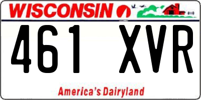 WI license plate 461XVR