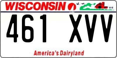 WI license plate 461XVV