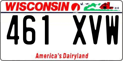 WI license plate 461XVW