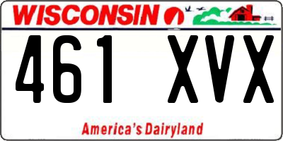 WI license plate 461XVX