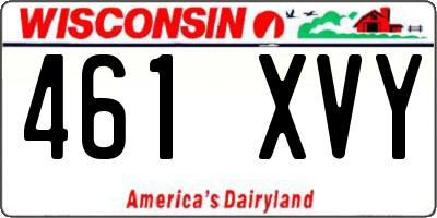 WI license plate 461XVY