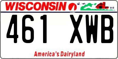 WI license plate 461XWB