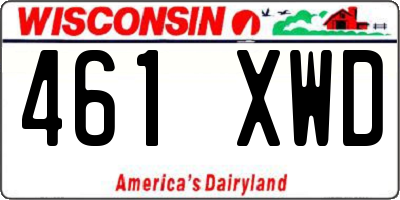 WI license plate 461XWD