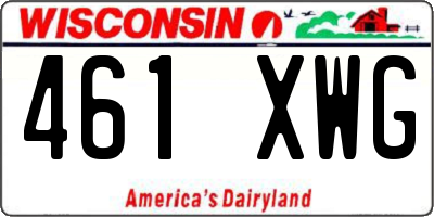 WI license plate 461XWG