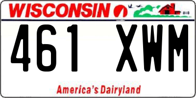 WI license plate 461XWM