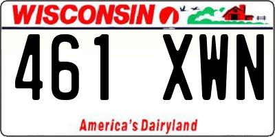 WI license plate 461XWN