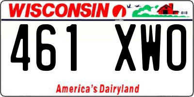 WI license plate 461XWO