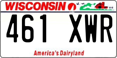 WI license plate 461XWR