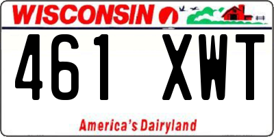 WI license plate 461XWT