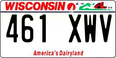 WI license plate 461XWV