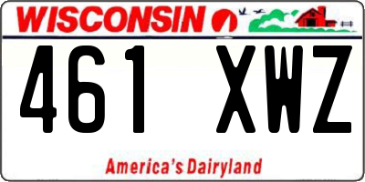 WI license plate 461XWZ