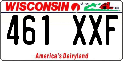 WI license plate 461XXF