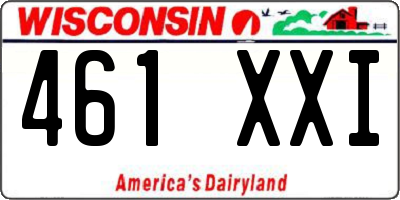 WI license plate 461XXI