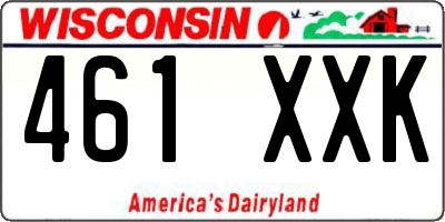 WI license plate 461XXK