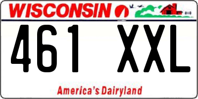 WI license plate 461XXL