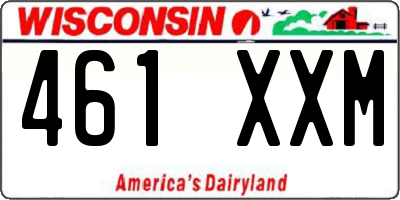 WI license plate 461XXM