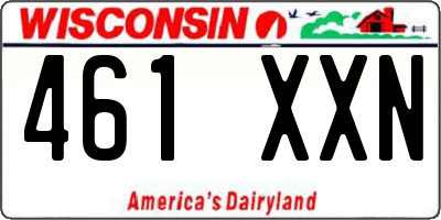 WI license plate 461XXN