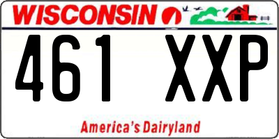 WI license plate 461XXP