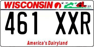 WI license plate 461XXR