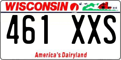 WI license plate 461XXS