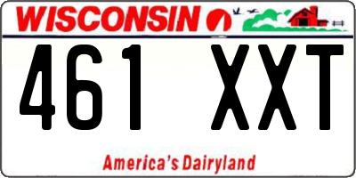 WI license plate 461XXT