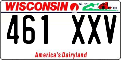 WI license plate 461XXV