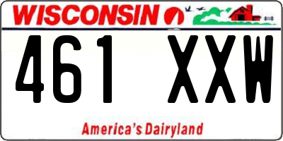 WI license plate 461XXW