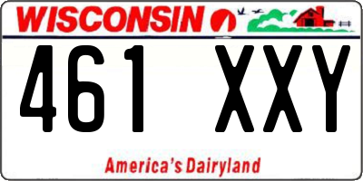 WI license plate 461XXY