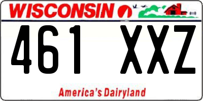 WI license plate 461XXZ