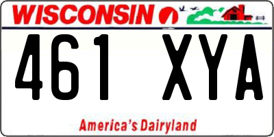 WI license plate 461XYA
