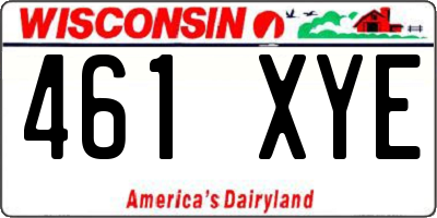 WI license plate 461XYE