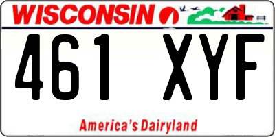WI license plate 461XYF
