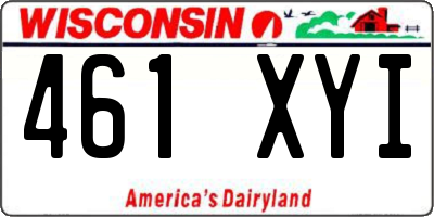 WI license plate 461XYI