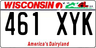 WI license plate 461XYK