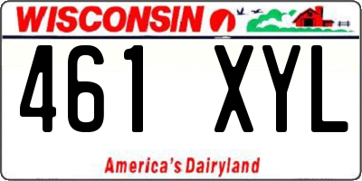 WI license plate 461XYL