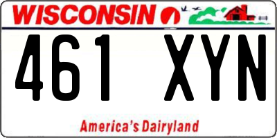 WI license plate 461XYN