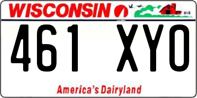 WI license plate 461XYO