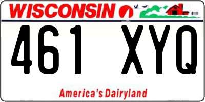 WI license plate 461XYQ
