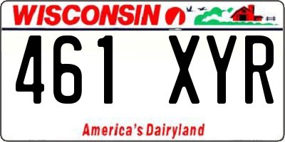 WI license plate 461XYR