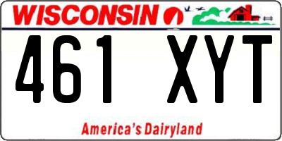 WI license plate 461XYT