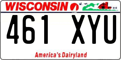 WI license plate 461XYU