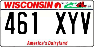 WI license plate 461XYV
