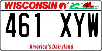 WI license plate 461XYW