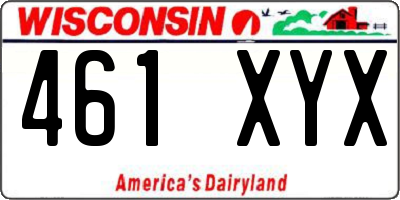 WI license plate 461XYX