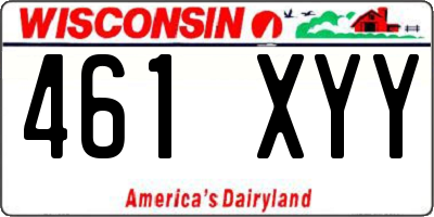 WI license plate 461XYY